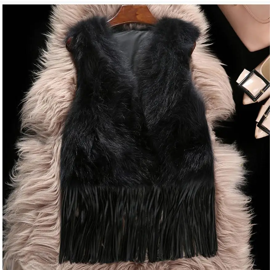 Женский короткий жилет из искусственного меха повседневный большого размера в