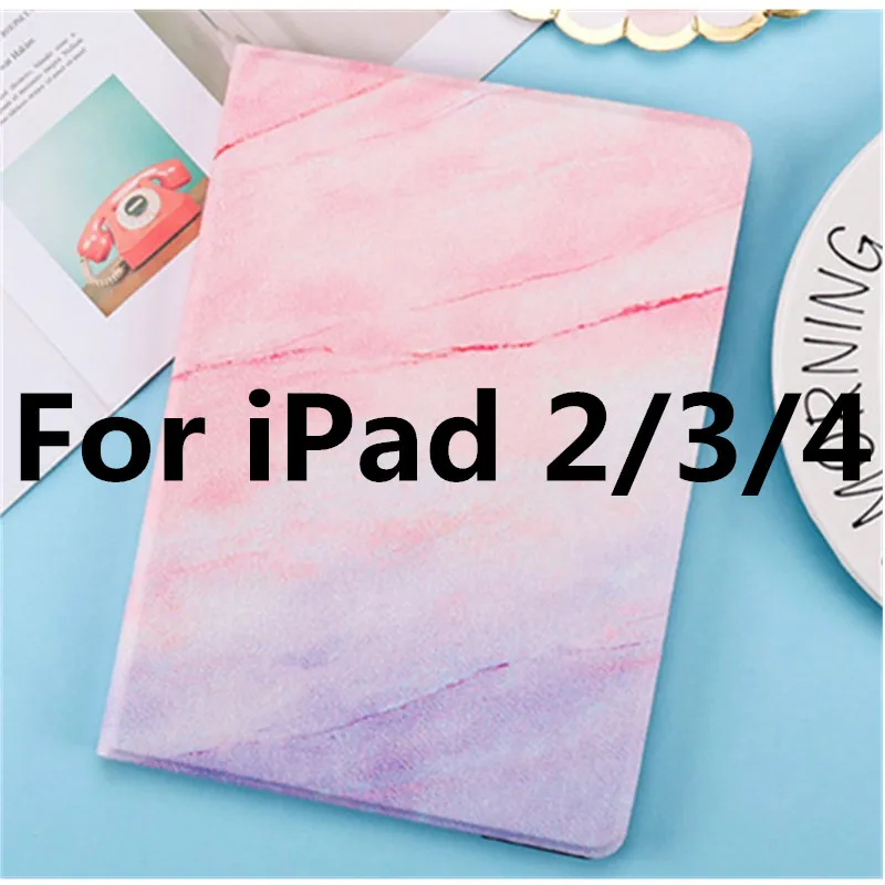 4 варианта расцветки для iPad Air 2 Air 1 принципиально 9,7 6th поколения Чехол Жесткий чехол-накладка из искусственной кожи смарт-чехол для iPad 2/3/4 Чехол - Цвет: as picture