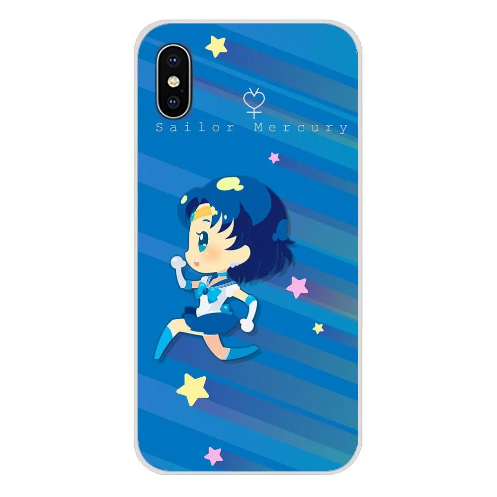 Sailor moon Mercury Flexible For Samsung Galaxy S3 S4 S5 Mini S6 S7 Edge S8 S9 S10 Lite Plus Note 4 5 8 9 TPU Case Covers | Мобильные