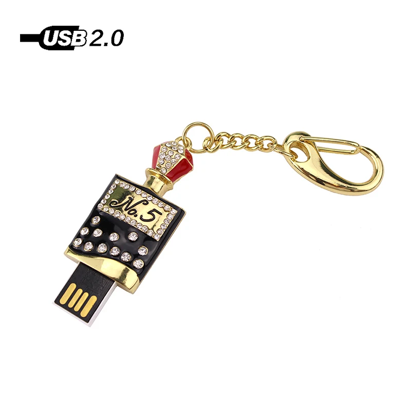 Crystal Famous Bottle Высококачественная флеш-накопитель Usb 128 МБ 4 ГБ 8 16 32 64 Гб Флешка U Disk