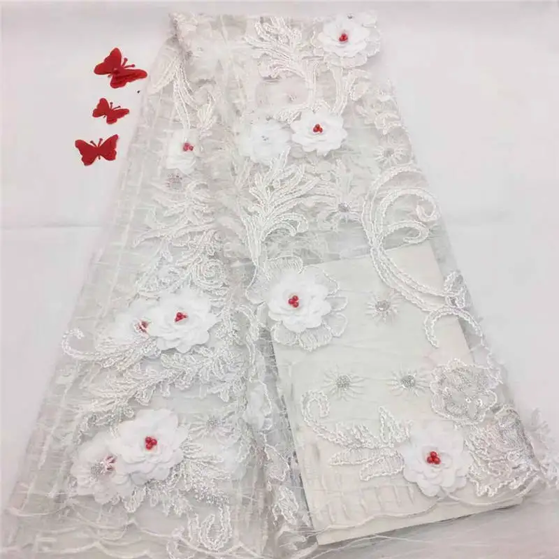 2018 New Design Sky Blue France Tulle Lace With 3D Appliqued Fabric High Quality Latest African Noble Fab | Дом и сад