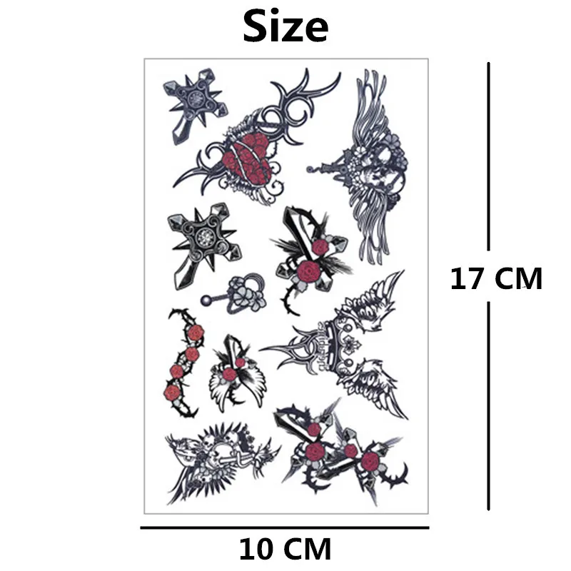 SHNAPIGN череп перекрещивающиеся крылья временная татуировка боди арт вспышка