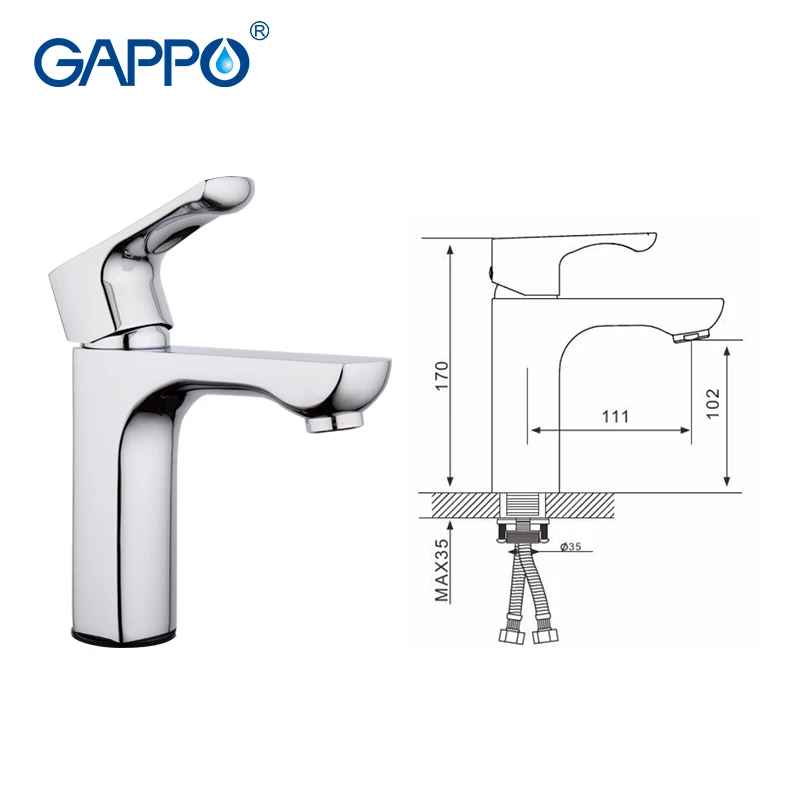 GAPPO смесители для умывальника хромированный полированный Смеситель кран ванной