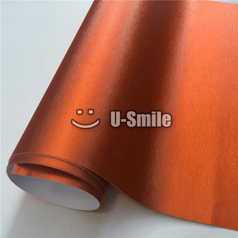 Высококачественная матовая оранжевая металлическая виниловая пленка без