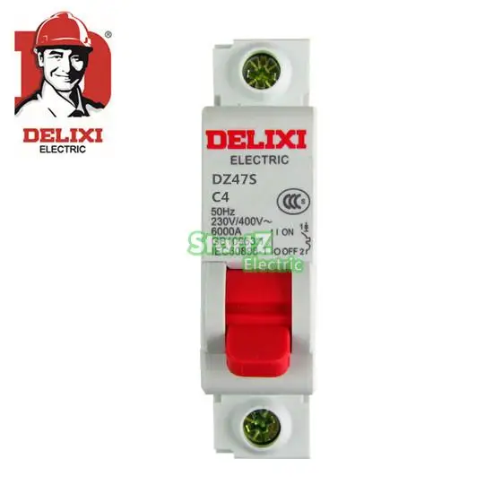 Миниатюрный автоматический выключатель DZ47S DELIXI MCB 4 а 1P C завивка 6 ка|breaker protection|mcb