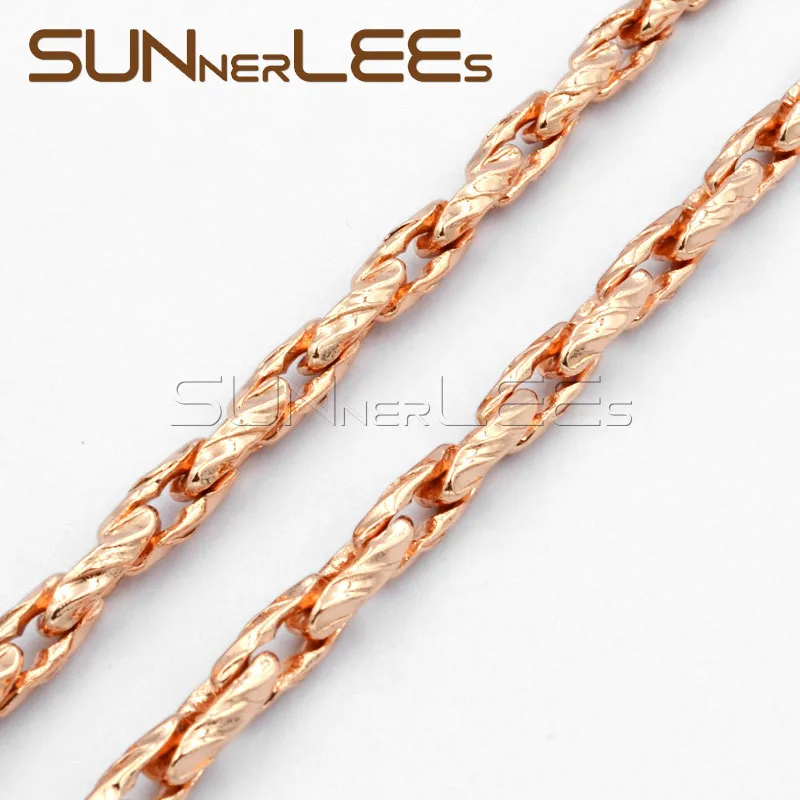 Ожерелье цвета розового золота с плетеными звеньями 5 мм|fashion necklace|necklace fashioncolorful