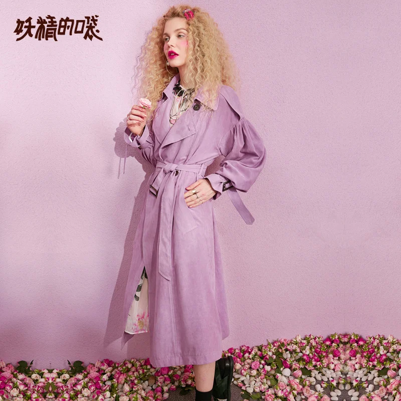 Женский Повседневный Тренч ELFSACK однотонный с отложным воротником двубортный