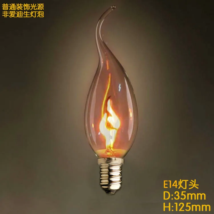 C35L fire E14 220V Винтаж Ретро E14 Edison спиральная лампа накаливания светильник лампы накаливания для подвесные светильники Гостиная Спальня 220V Новинка приспособление - Цвет: C35L fire E14 220V