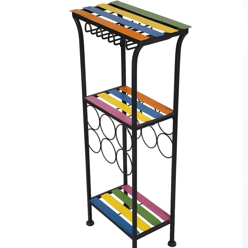 

Metal Home Furnishing wine rack multifunctional storage rack iron crafts store gift