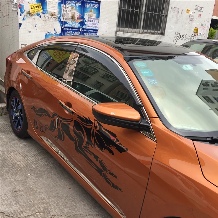 Пластиковый оконный козырек для Honda Civic 2016 2017 защита от солнца и дождя