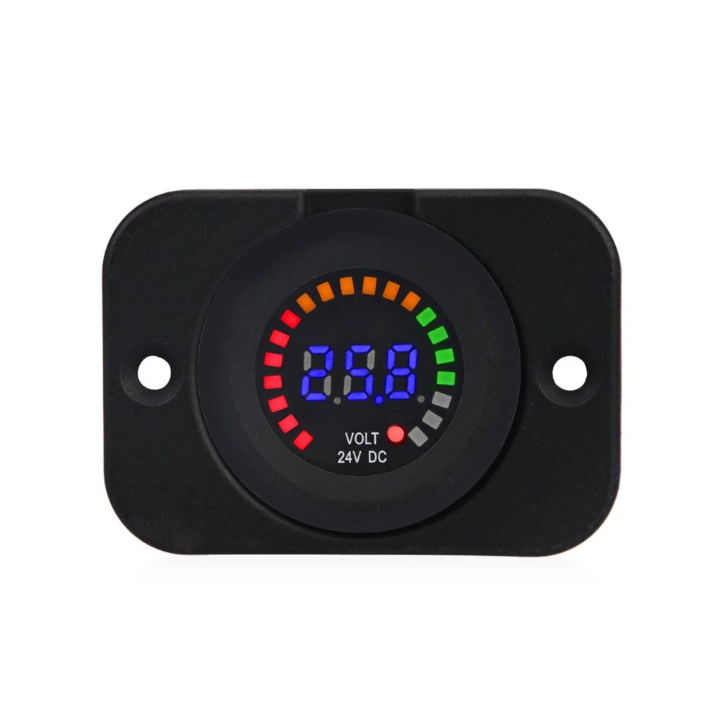 

24V 12V Car Motorcycle LED Panel Digital Voltage Meter Display Auto Car Voltmeter Panel Waterproof Volt Meter Gauge for Boat