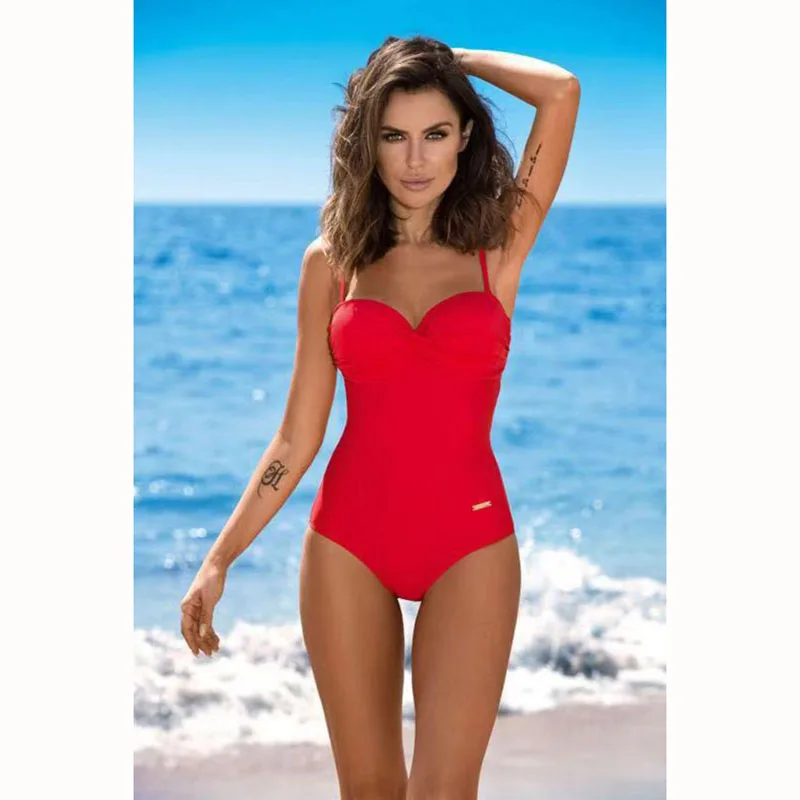 Новинка 2019 сексуальный цельный женский купальник закрытый бикини пуш ап на