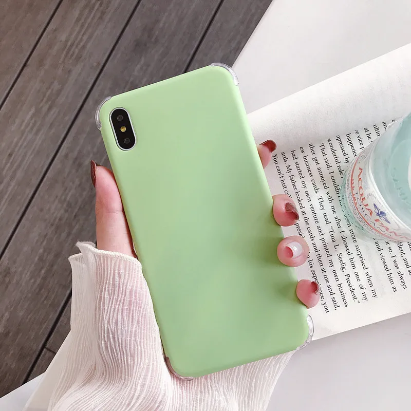 Чехол Marchcover для iPhone X XS XR MAX 8 7 6s plus простой однотонный яркий цветной чехол мягкий