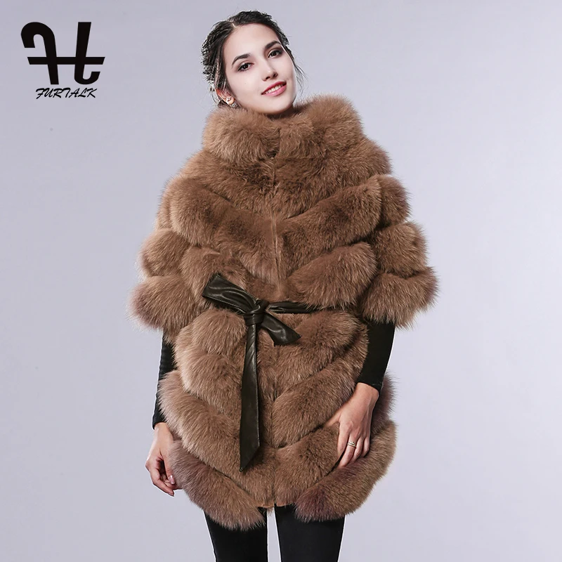 Furtalk Warmful Весь Набор Лиса Кожи Зимний России Шубу Меховой Жилет Натуральный Мех