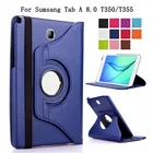 Умный чехол с поворотом на 360 градусов для Samsung Galaxy Tab A 8,0 T350T351T355, Coque Funda, флип-чехол из искусственной кожи с подставкой для планшета