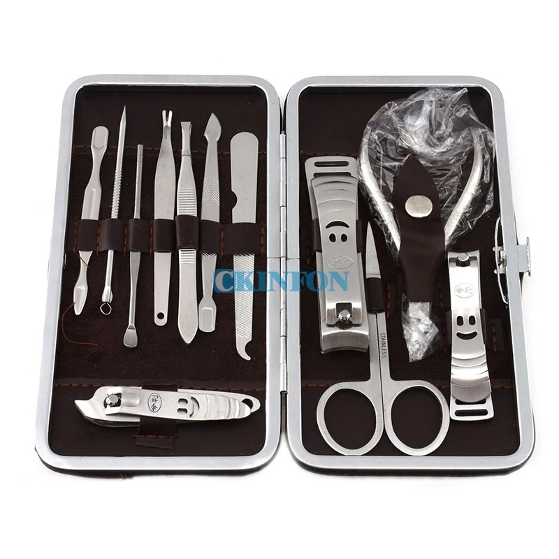 

DHL 200Set 12 in 1 Nail Art Manicure Set Nail Care Tools with Mini Finger Nail Cutter Clipper File Scissor Tweezers
