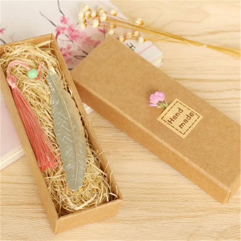 

Coloffice Classical Elegance Creative feather Bookmark Chinese wind natural Collectibles Bookmark Exquisite gift box pack 1PC