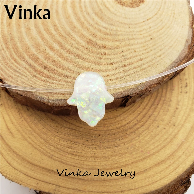 10 шт. синтетический опал Хамса прозрачная цепочка из смолы ручное ожерелье