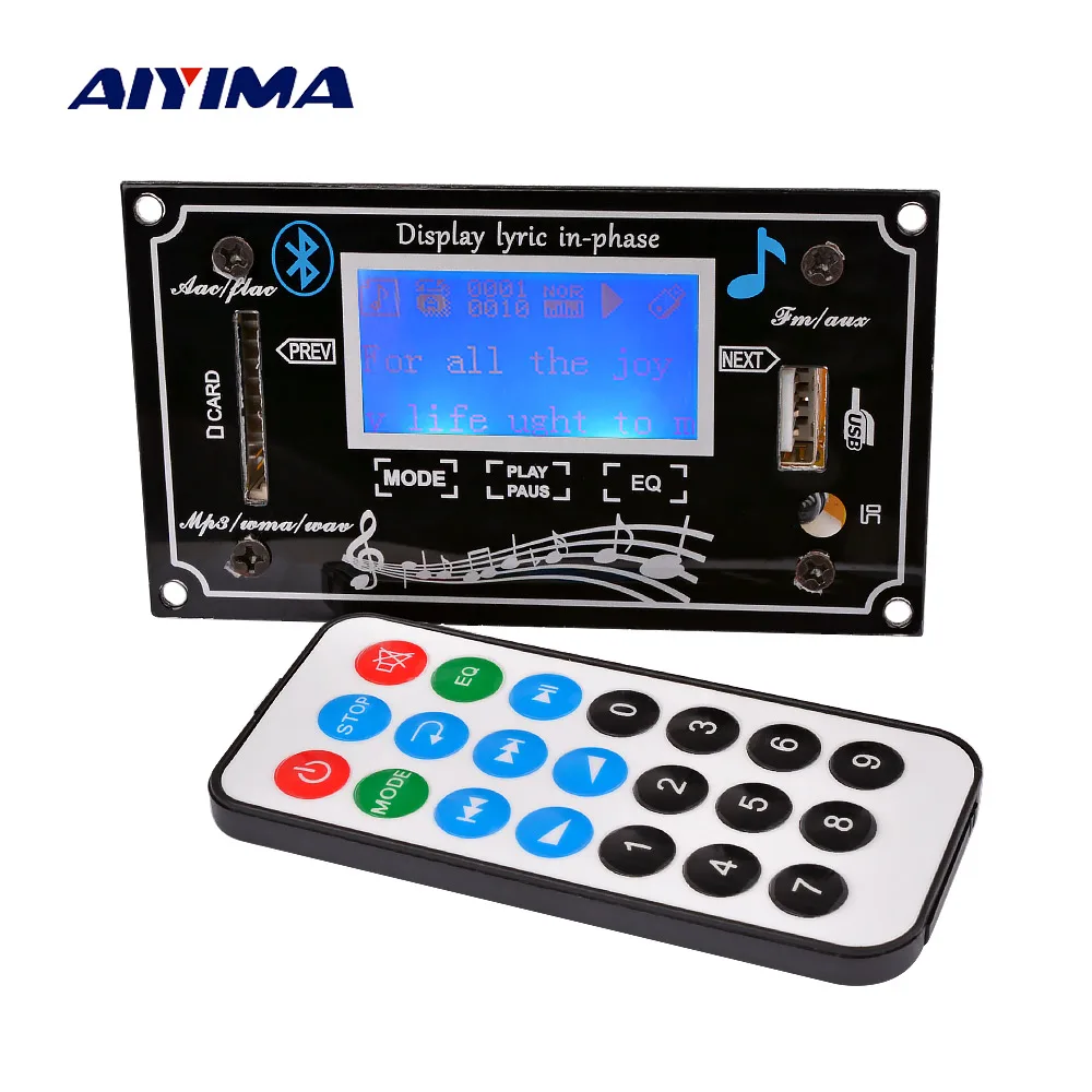 AIYIMA многофункциональный сенсорный декодер Bluetooth FLAC без потерь MP3 с FM записью DIY