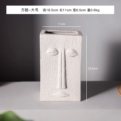 Square-L Современная маска для лица в скандинавском стиле, керамическая ваза, украшение дома, цветочные вазы, матовый стол, ваза для цветов, украшение для свадьбы - Цвет: Square-L