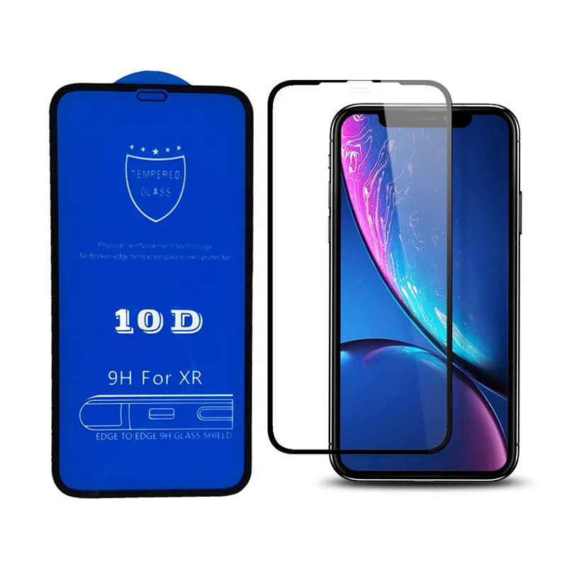 Изогнутое защитное стекло 10D для iPhone X XR XS MAX полное покрытие закаленное 8 7 plus 6 6s