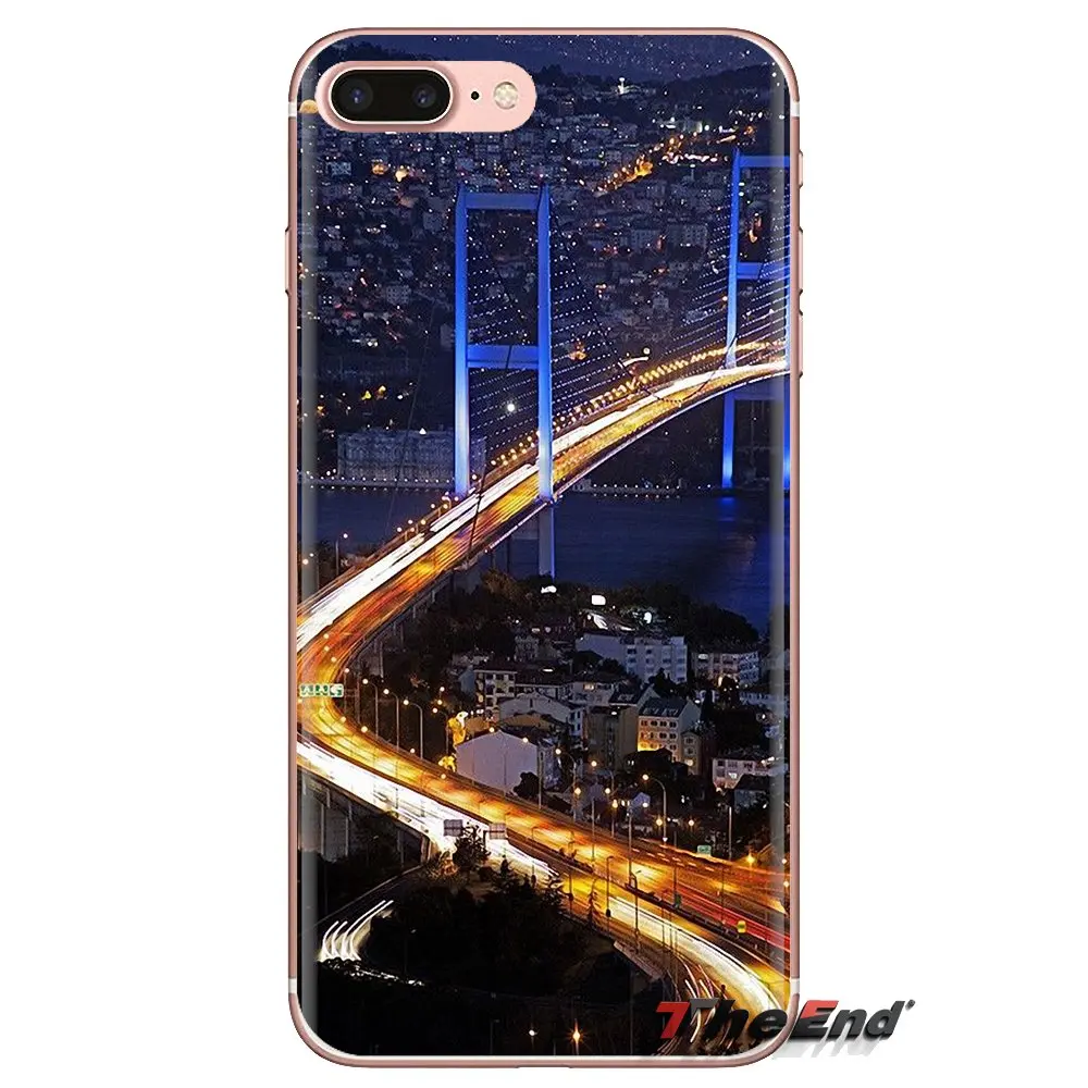 For Samsung Galaxy S3 S4 S5 Mini S6 S7 Edge S8 S9 S10 Plus Note 3 4 5 8 9 TPU Transparent Skin Cover European city Istnbul Night |