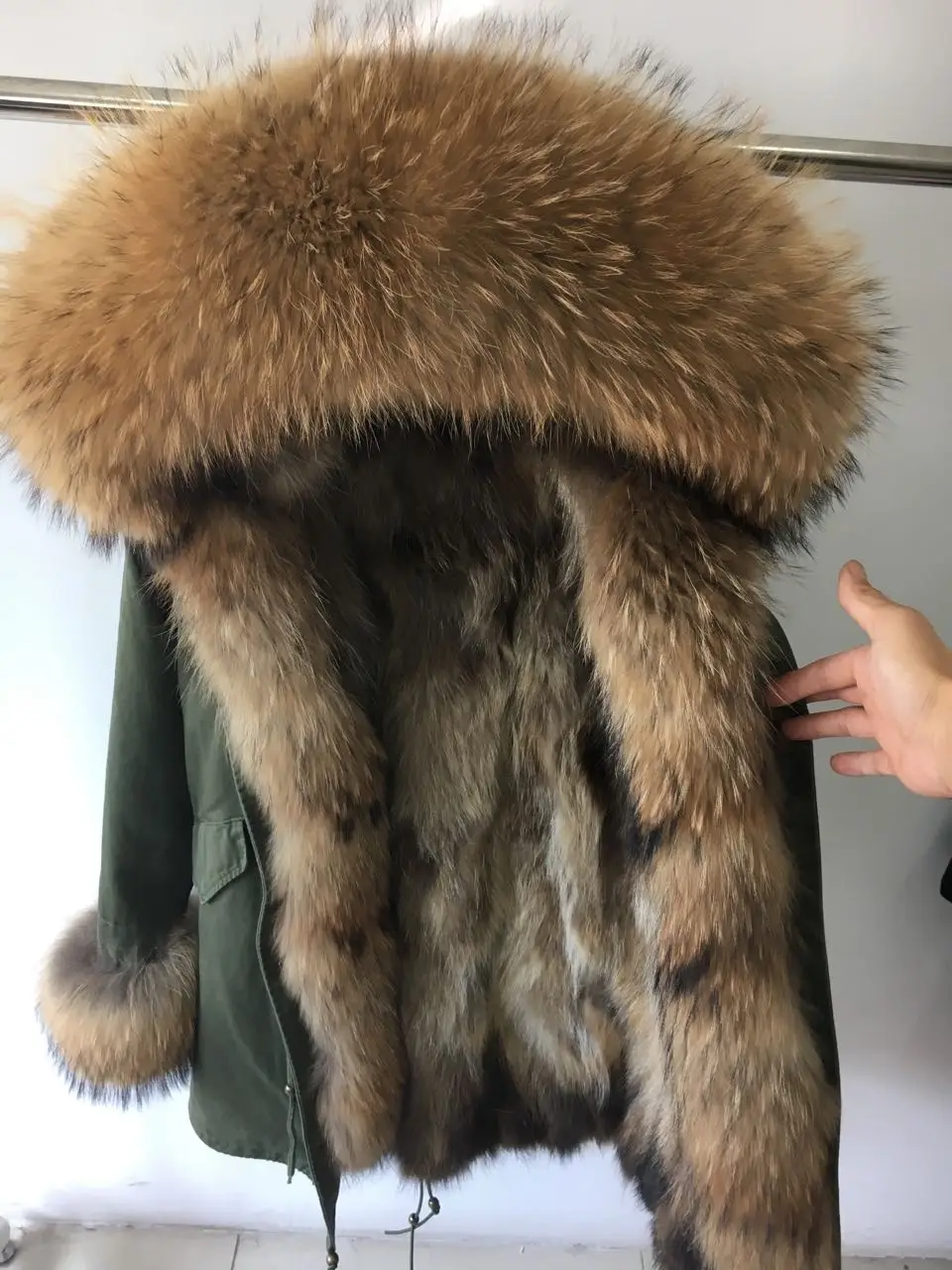Женское пальто из лисьего меха, парка, зимняя куртка, пальто, женская парка, большой воротник из натурального меха, куртка Дамская, длинная верхняя одежда из натурального Лисьего меха