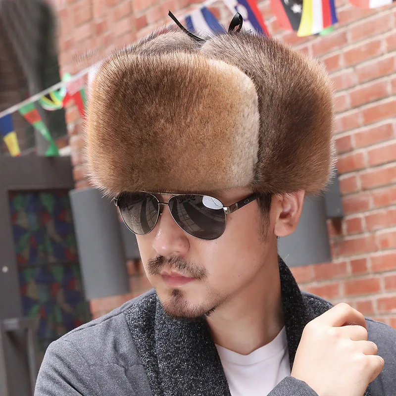 Новинка 2019 мужская шапка из меха норки новая модная теплая зимняя искусственного