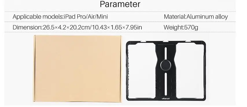 ULANZI U-Pad металлическое Крепление для видеосъемки Vlog Filmmaking Rig для iPad Pro/Air/Mini с микрофоном Холодный башмак для записи лекций - Цвет: Standard Package