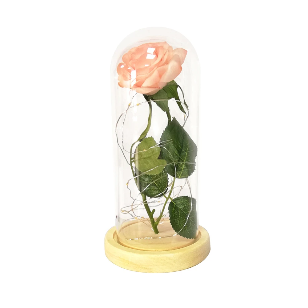 Средний Красавица и Чудовище Роза, Роза в стеклянном куполе, forever rose, красная роза, сохраненная Роза, Belle Rose, специальный романтический подарок