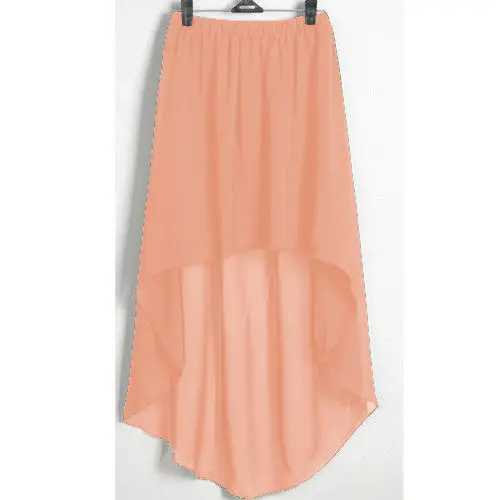 Женская шифоновая юбка на заказ черная Асимметричная макси с высокой талией и