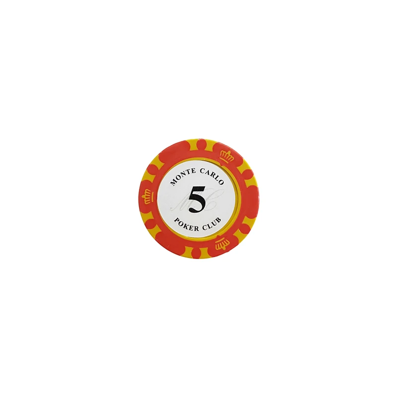 5 face value Yernea, 1 шт., игральные карты, чипы, 14 г, глина, встроенные железные тапперы, Техасский Холдем, игральные чипы, карты для покера, Baccarat, монета, покер, звезда - Цвет: 5 face value