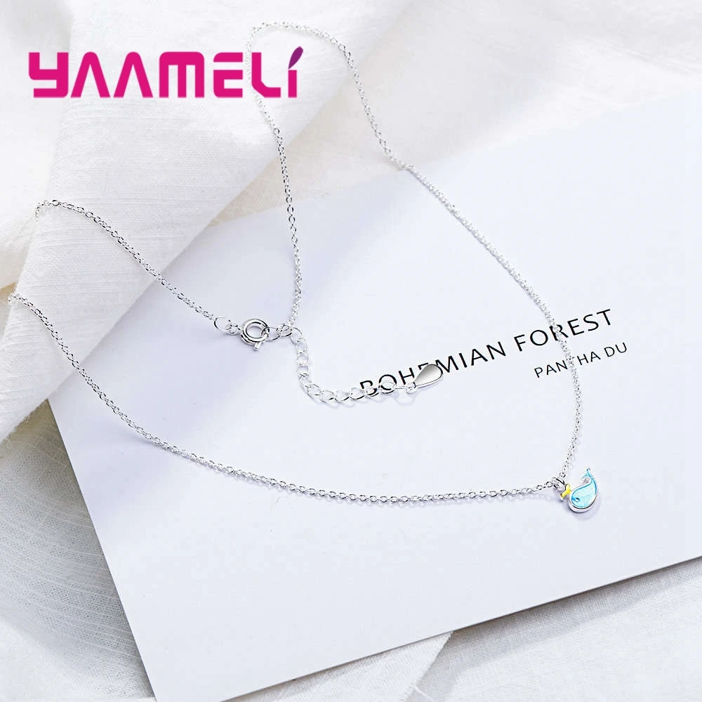 Ожерелье женское из серебра 925 пробы в форме дельфина