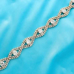 only applique Хрустальные свадебные Ремни атласный пояс невесты свадьбное платье со стразами Пояс аксессуары для свадьбы свадебный ленточный пояс J217G - Цвет: only applique