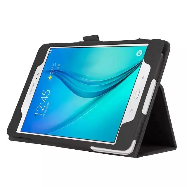 black Чехол из ПУ кожи для samsung Galaxy Tab A 8,0 T350 T355 чехол-подставка с личи для samsung TabA 8,0 SM-T350 SM-T355 чехол s - Цвет: black