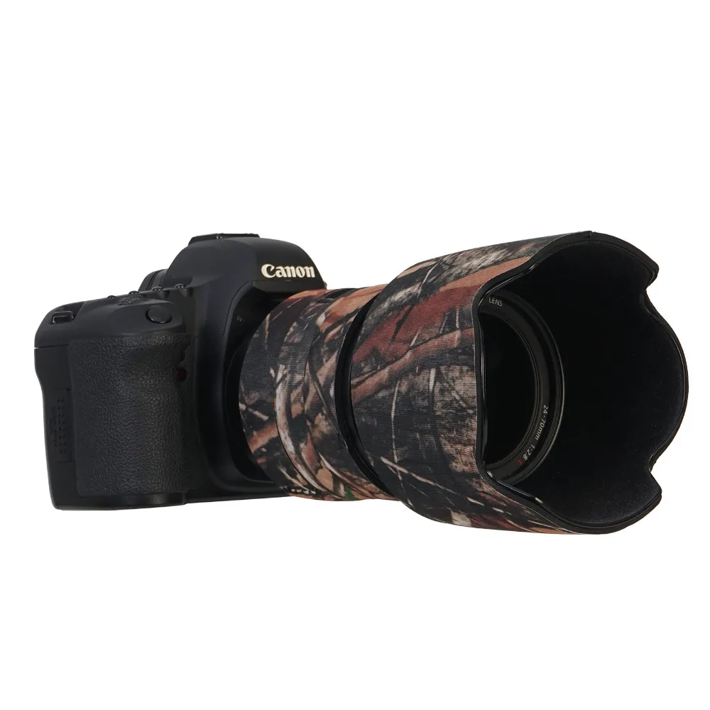 Камера объектив камуфляжная куртка дождевик guns одежда camo Случаев protector кожи для Canon 24-70 мм F2.8L Камера объектива чехол