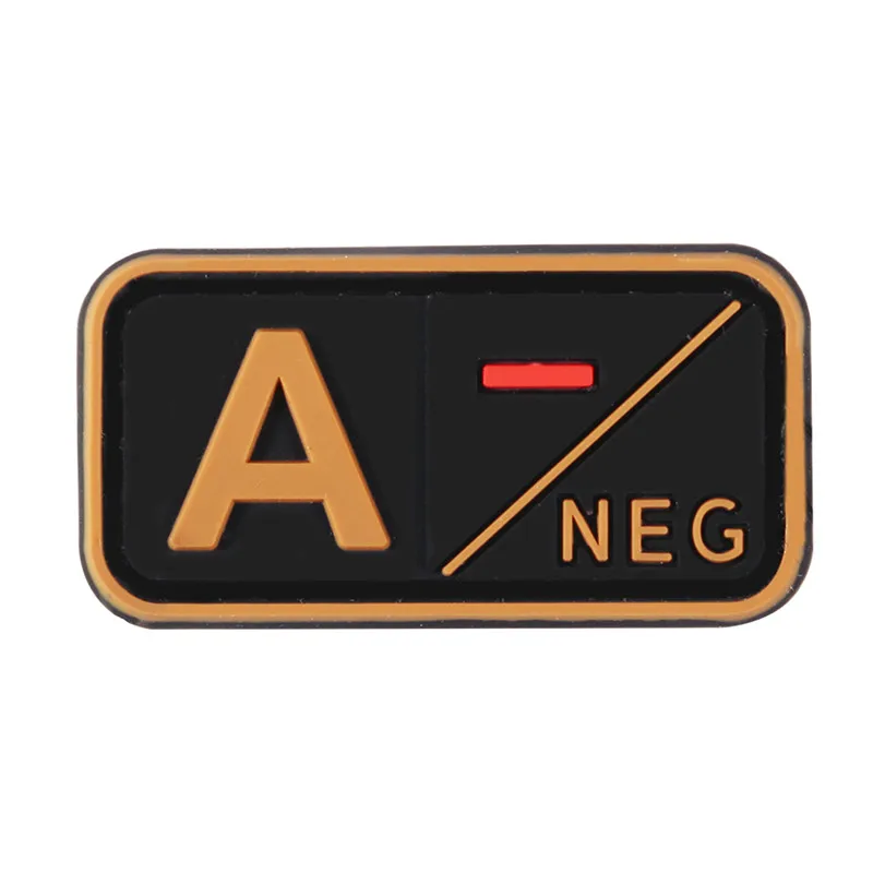 13 3D ПВХ A+ B+ AB+ O+ Положительный POS A-B-AB-O-отрицательный NEG Тип крови группа патч тактический боевой патчи военные резиновые значки - Цвет: 13