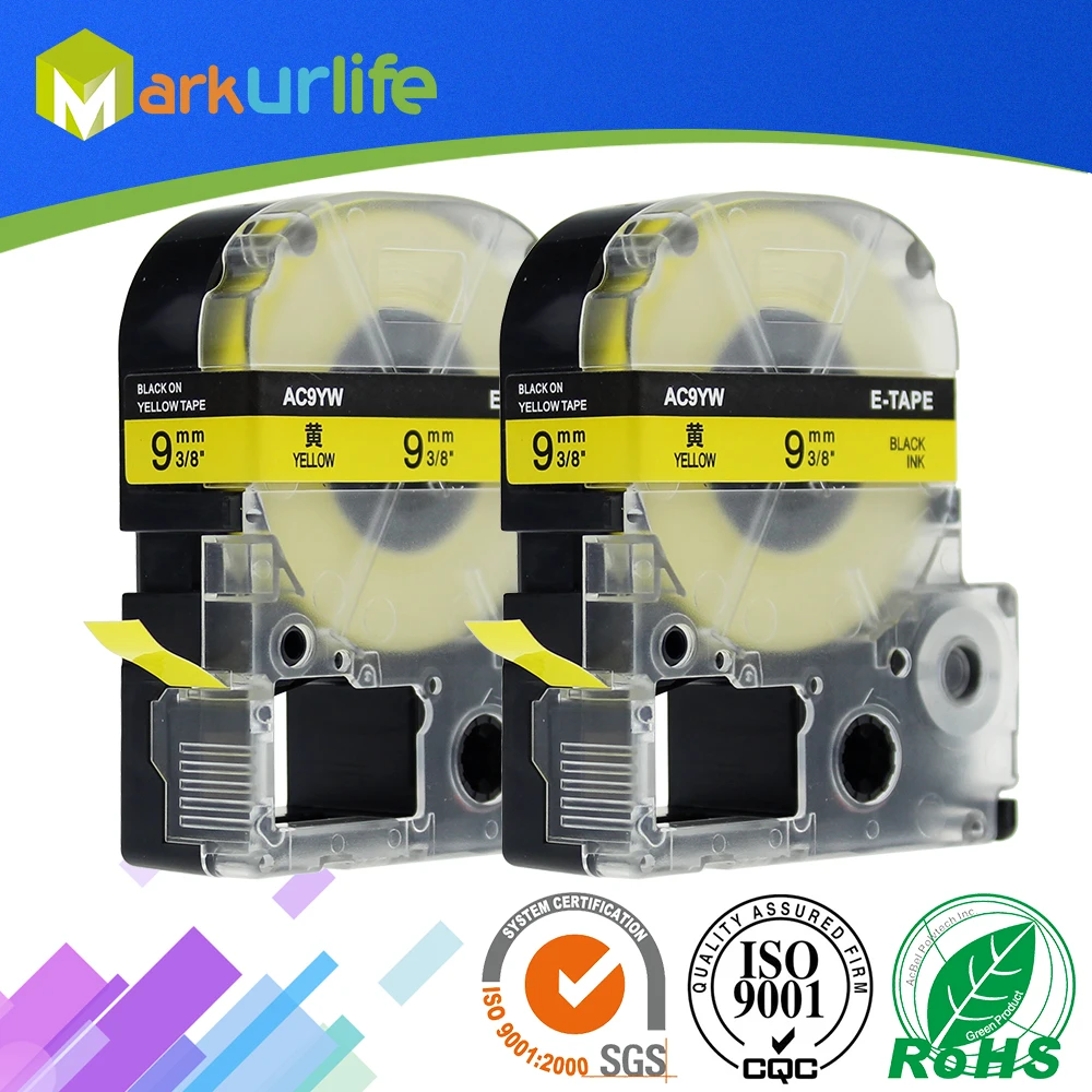 2 шт. комбо SC9RY совместимый Epson Labelworks LW 300 400 500 этикетка машина лента заправка