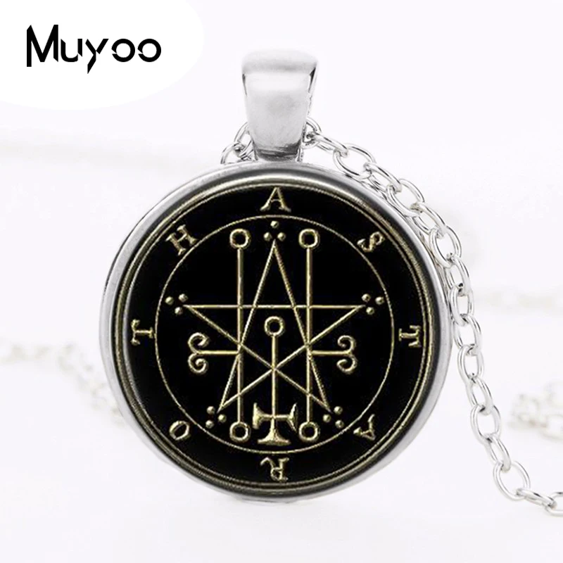 

Seal Of Astaroth Sigil Logo Pendant Necklace Art Vintage Round Chain Choker Statement Necklace Women Jewelry Gift HZ1