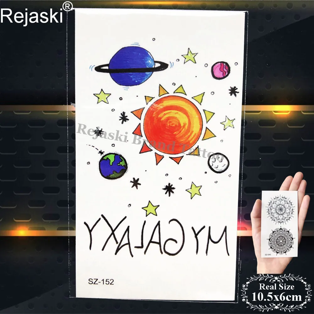 Rejaski милые временные тату наклейки с цветами для детей Цветные татуировки