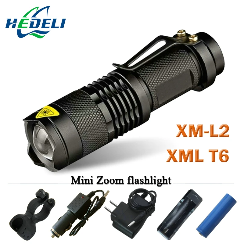 Самый мощный фонарик CREE XML T6 L2 мини Портативный рюкзак факел 18650 заряда