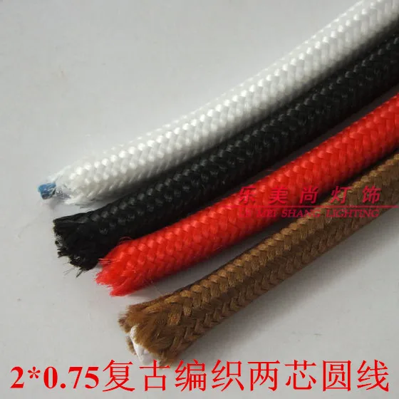 Special color vintage chandelier round wire braid two core 0.75 square meter is calculated by DIY Lighting Accessories |