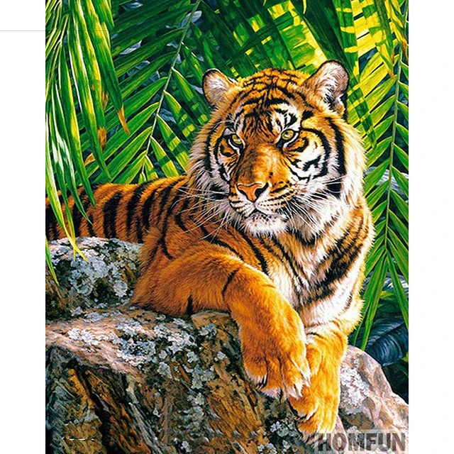 Полный квадратный/круглый дрель 5D DIY алмазная живопись &quotживотное тигр&quot 3D