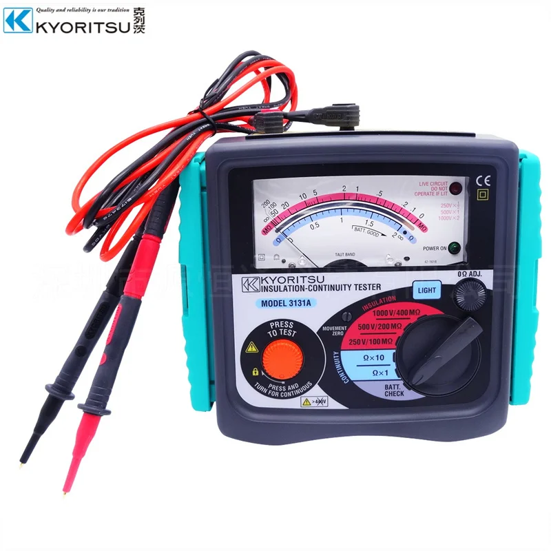 Быстрое прибытие KYORITSU 3131A Аналоговый тестер изоляции/непрерывности 250 В/500 В/1000 в |