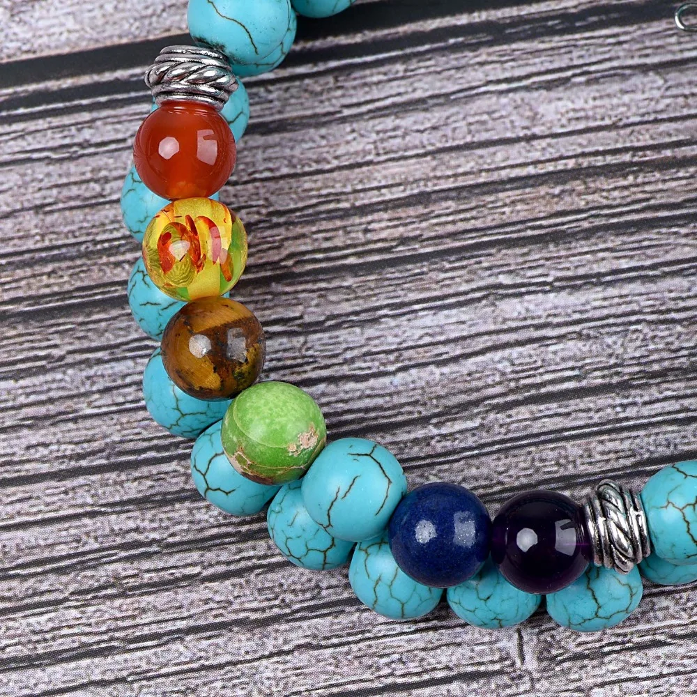 CKKU Jewelry Blue Beads Chakra Healing Balance Energy Bracelet Stones Yoga PD189 | Украшения и аксессуары