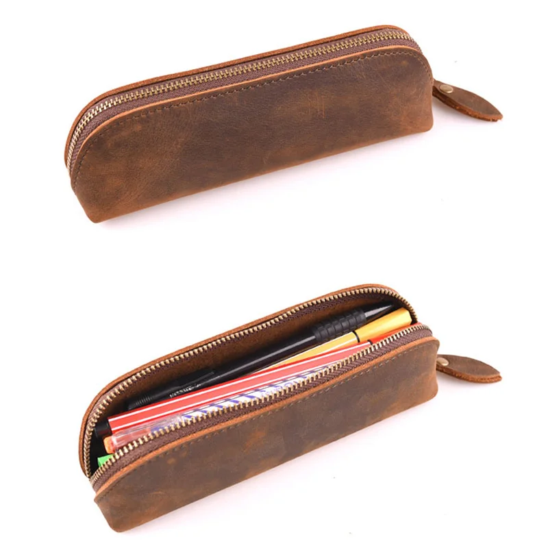 Чехол для карандаша на молнии из натуральной кожи | Багаж и сумки