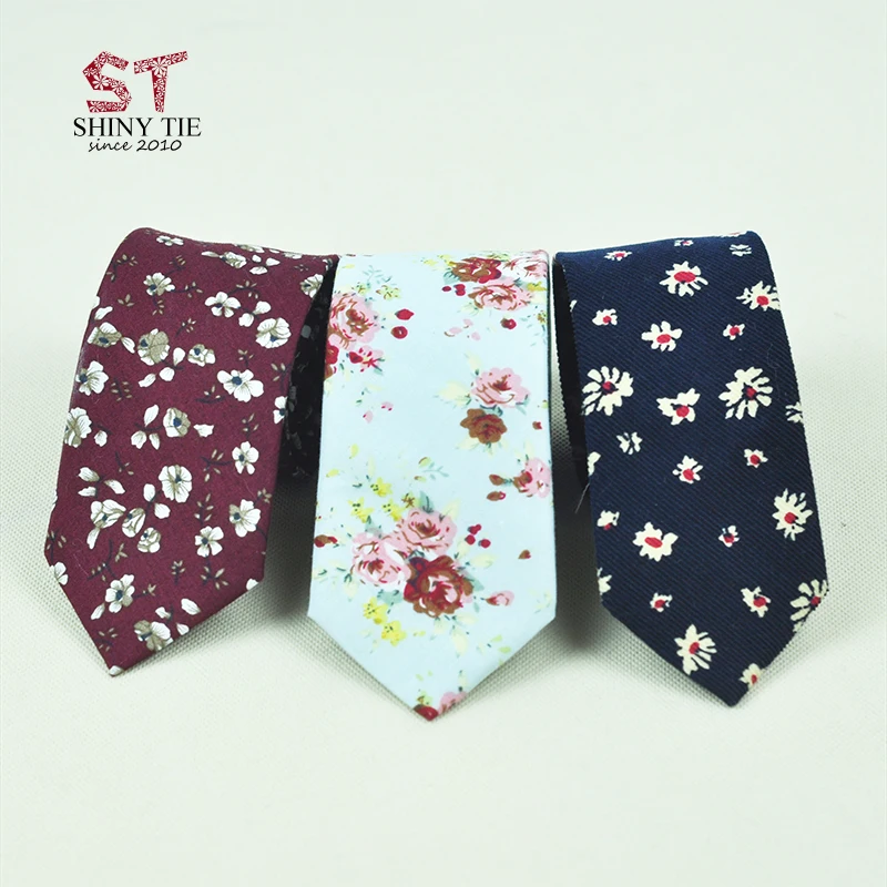 2017 Новый модный галстук Британский 100% хлопок Цветочный узкий мужской цветочный