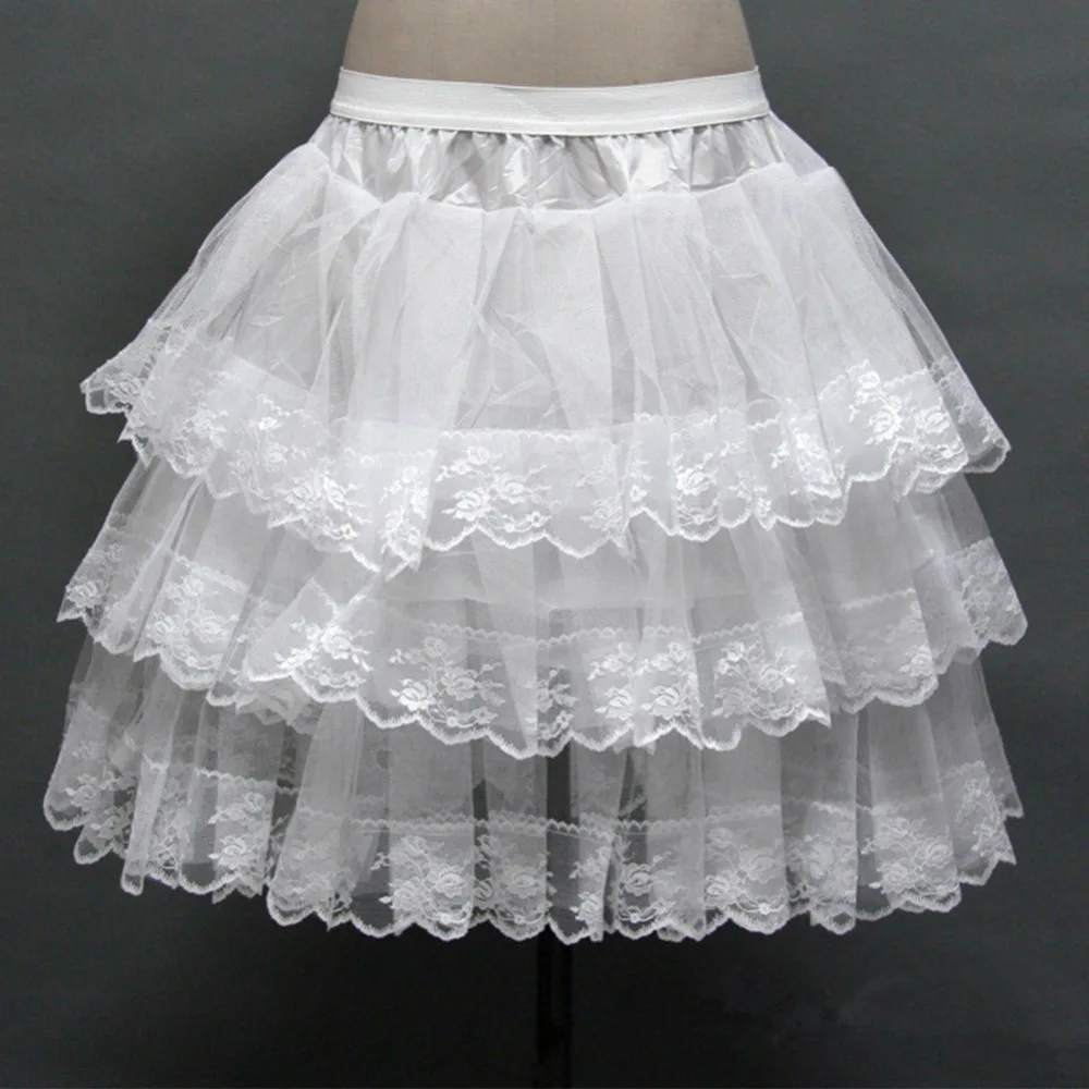 

3 Layers Hoopless Lace Petticoat Women Short Petticoats A Line underskirt Bridal crinoline Petticoat