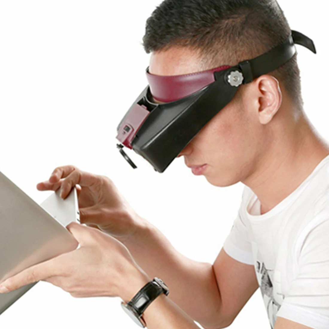1.5X 3X 6.5X 8X светодиодный лупа для чтения Optivisor увеличительное Стекло лупы ювелирные