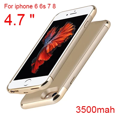 i6 i6s i7 i8 Gold Чехол для зарядного устройства для iphone 6, 6s, 7, 8 Plus, X, XS, внешний аккумулятор, чехол, ультра тонкий внешний блок, запасное зарядное устройство, чехол для iphone 6, 6 s - Цвет: i6 i6s i7 i8 Gold